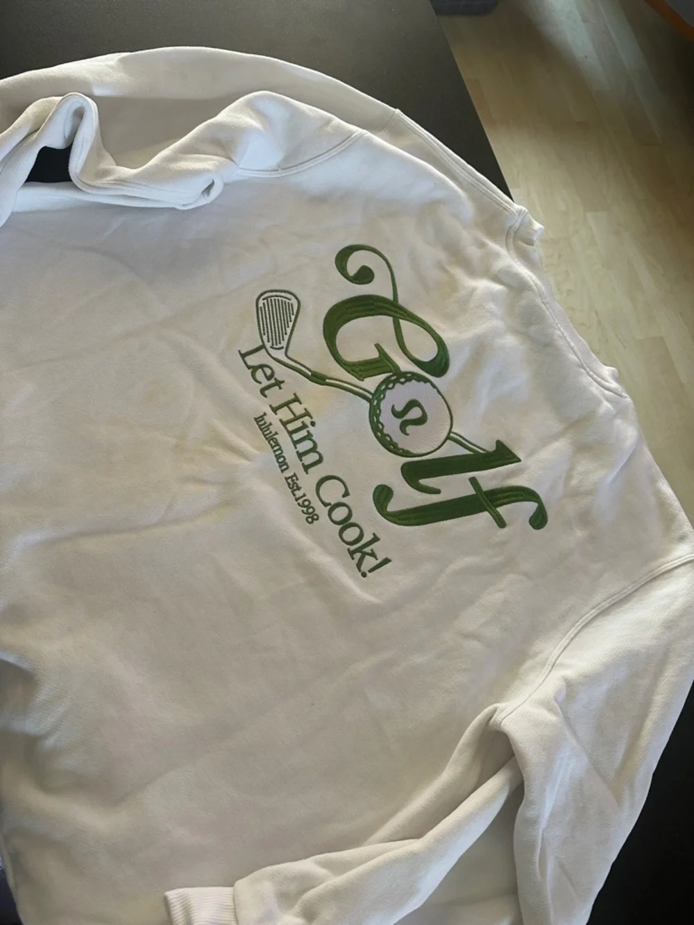 lululemon athletica White Sweatshirt with Green Logo - Picture 2 of 3